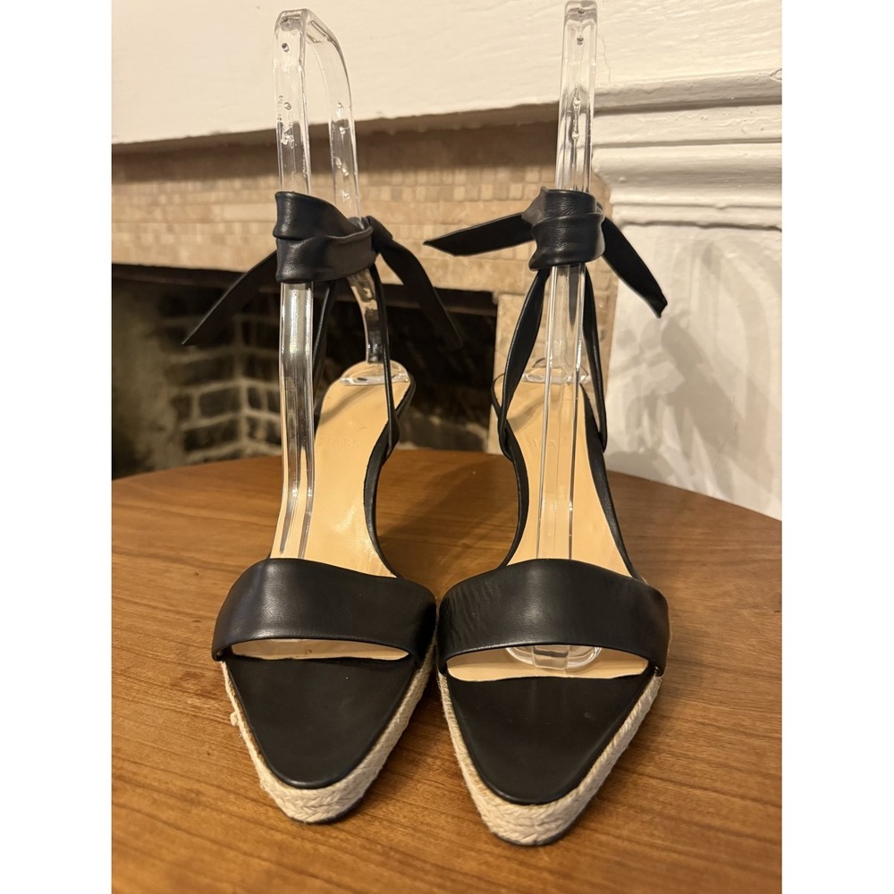 Bally Black Leather Ankle Tie Espadrille Stiletto Sandals EU 39 US 8.5 - Picture 2 of 16